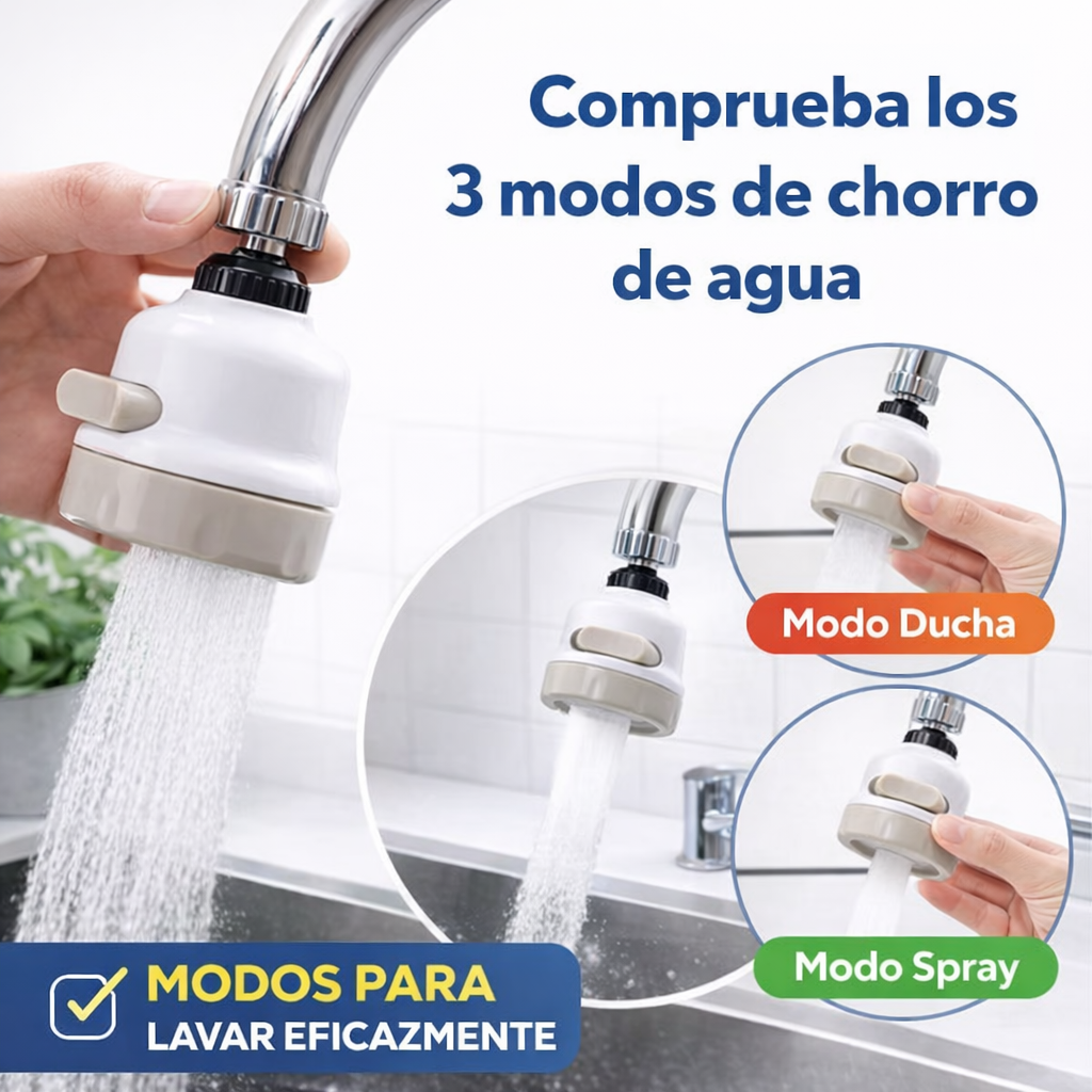 ✨ Grifo Ahorrador de Agua Giratorio 360° ✨