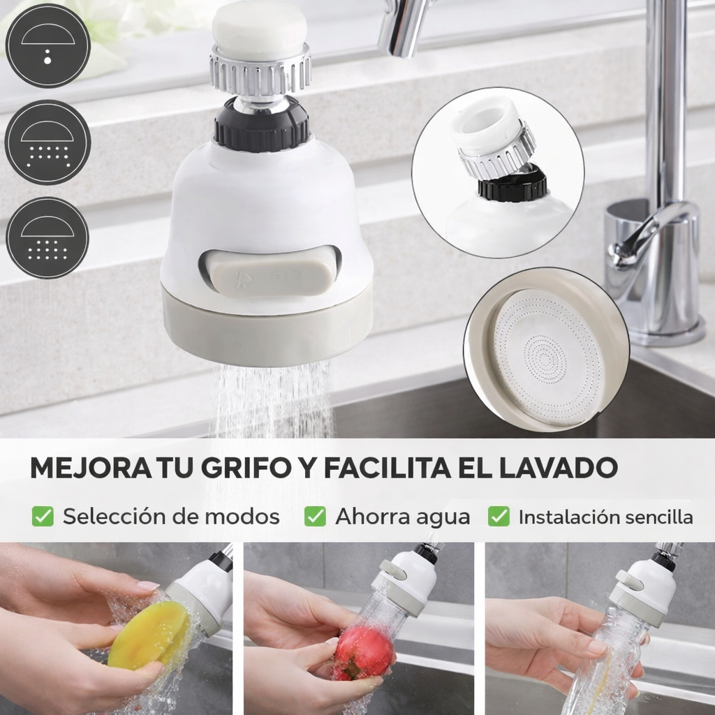 ✨ Grifo Ahorrador de Agua Giratorio 360° ✨
