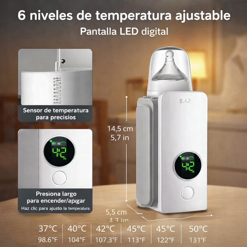 🍼🔥 CALENTADOR DE TETERO PORTÁTIL INALÁMBRICO – IDEAL PARA VIAJES